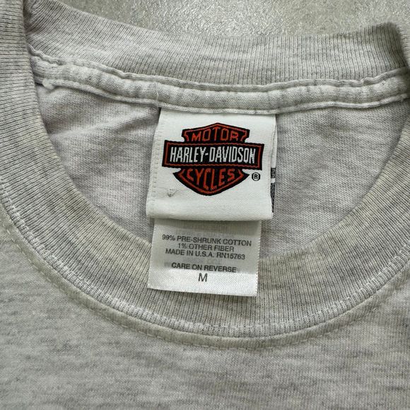 VTG Harley Davidson Heather Gray Pocket T-Shirt Size M - Picture 4 of 7